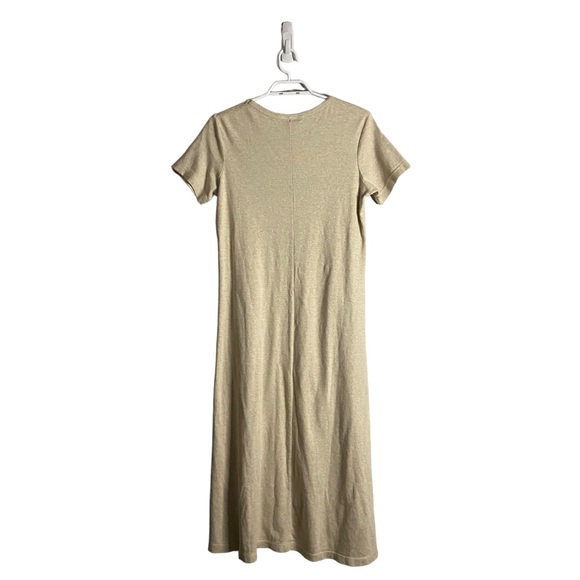 Cherokee Women's Beige Short Sleeve 100% Cotton Maxi Shirt Dress - Picture 5 of 5